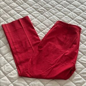 Lilly Pulitzer Vibrant Red Wide Leg Slight Flare Chinos Pants 8